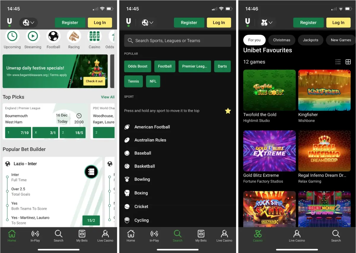 Unibet screenshot